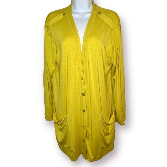 Des Rey South Africa Long Sleeve Knit Cardigan Chartreuse Yellow 38 (U.S. 10) - Picture 1 of 9